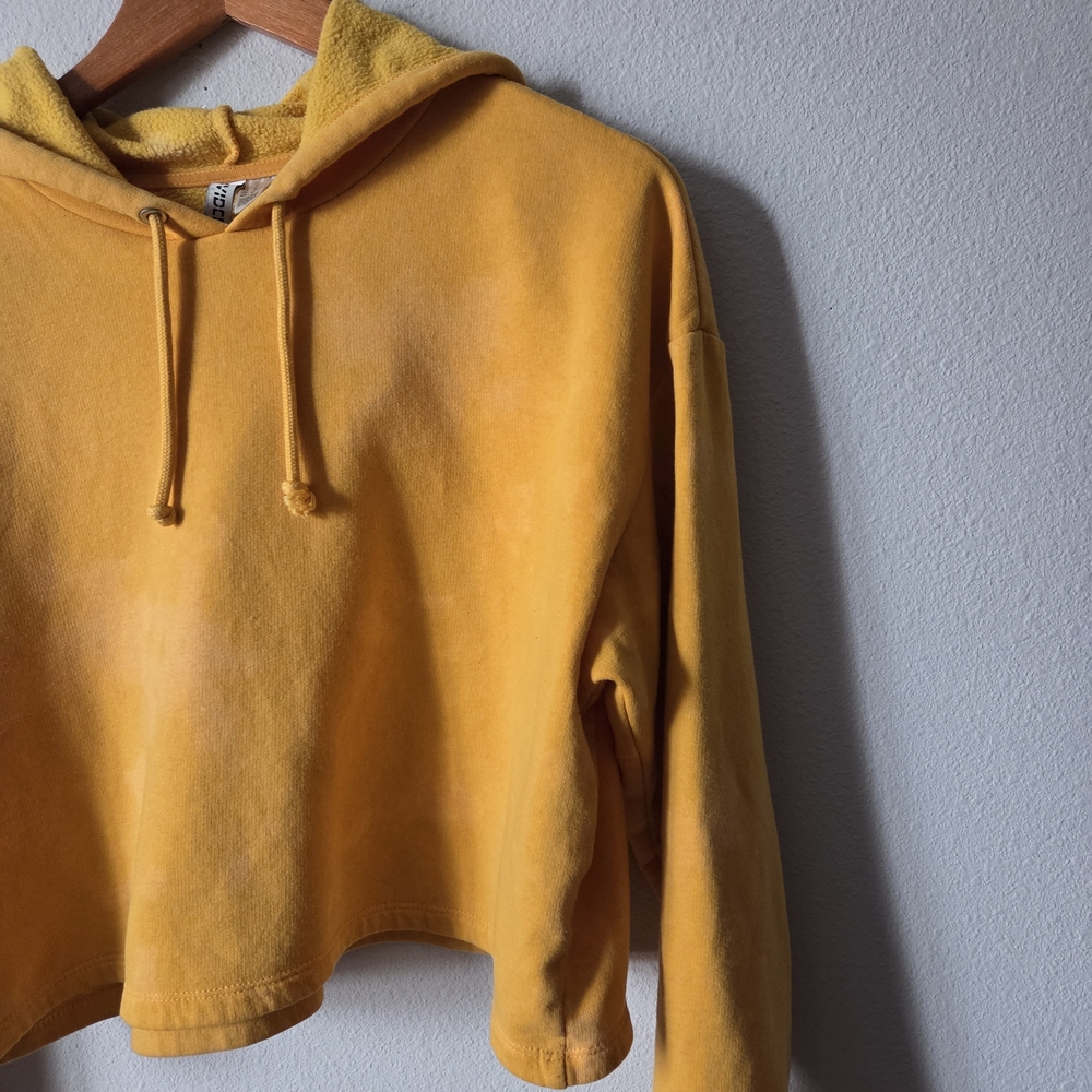 Yellow Hoodie Crop Top